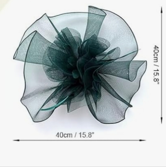 NEW! GORGEOUS XL Teal Kentucky Derby Hat - Picture 5 of 5